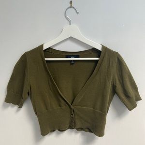 Mossimo Green Cropped Sweater
